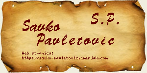 Savko Pavletović vizit kartica